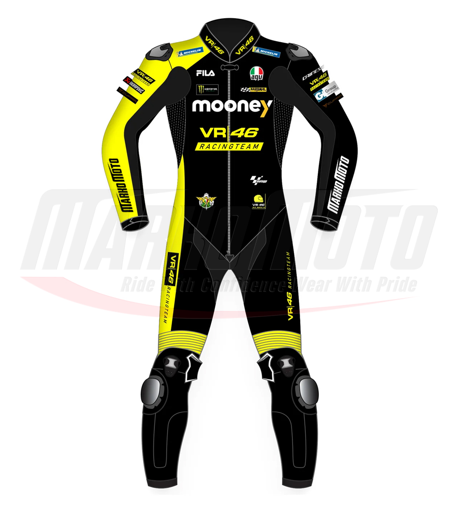 Marco Bezzecchi VR46 Ducati Motorcycle Racing Leather Suit