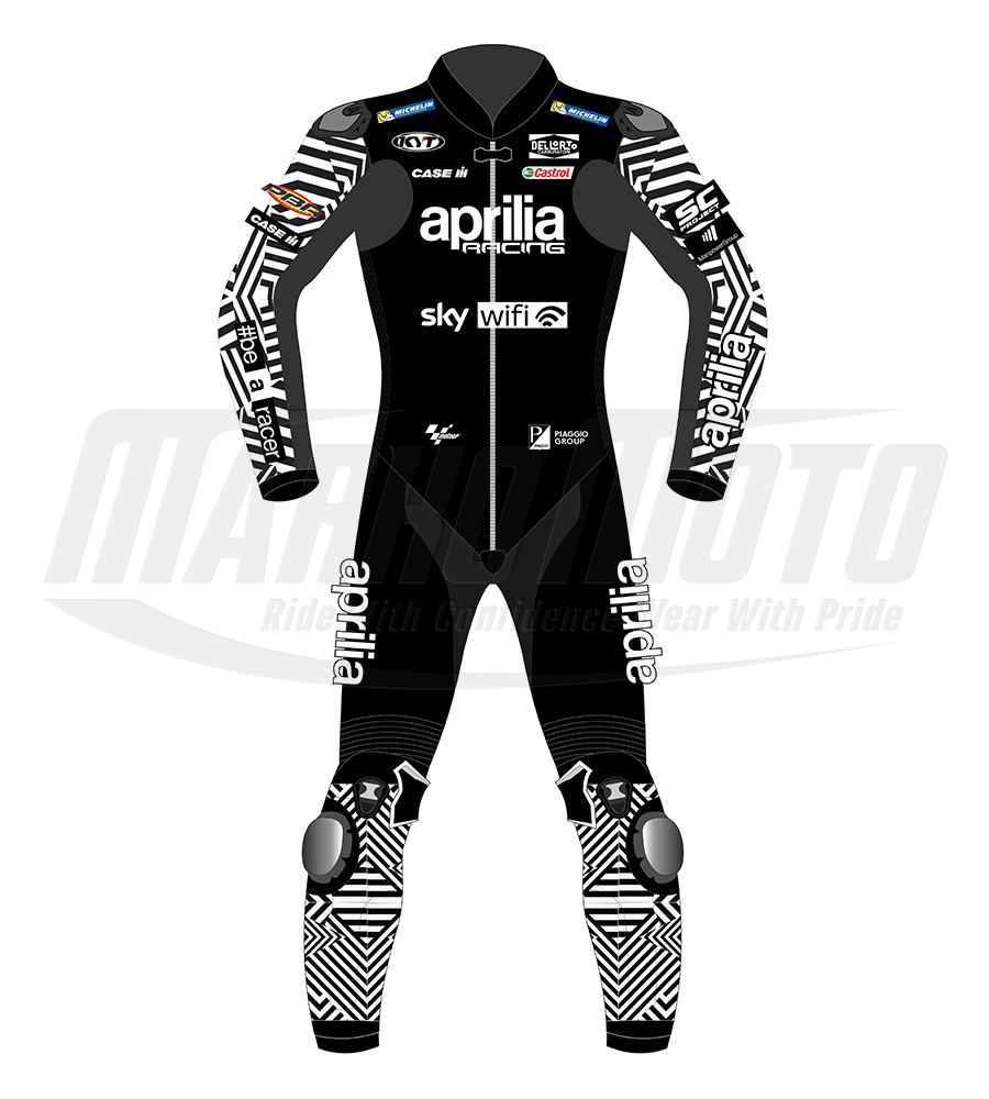 Aleix Espargaro Aprilia Motorcycle Winter Black Biker Suit