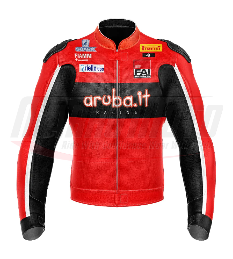 Aruba.it Ducati Motorcycle Leather Racing Jacket