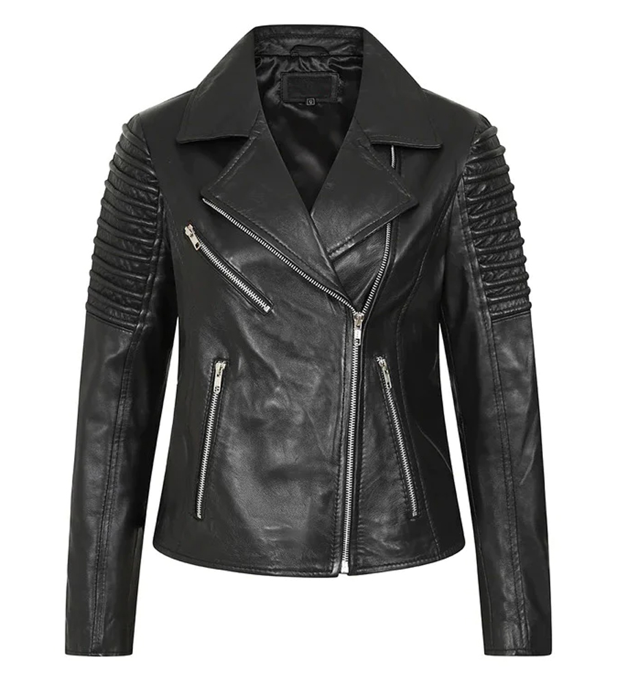 Black Motorcycle Riding Original Leather Fashion Jacket