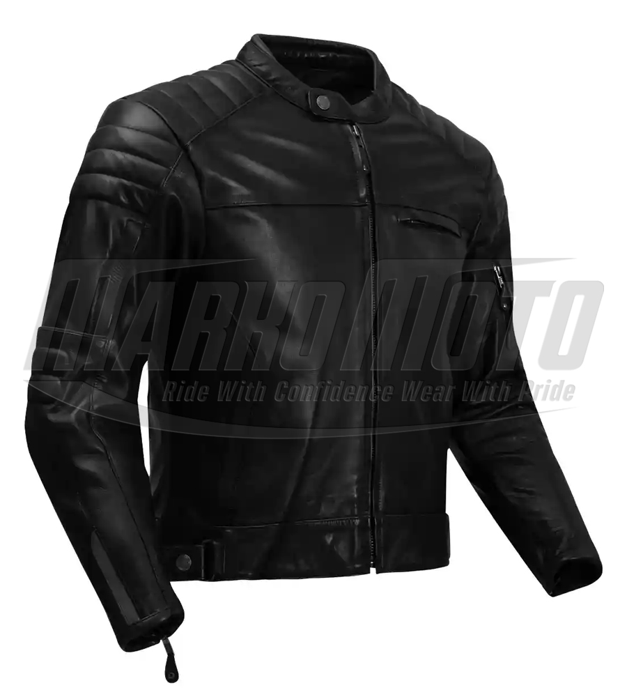 Black Motorcycle Riding Original Leather Fashion Jacket