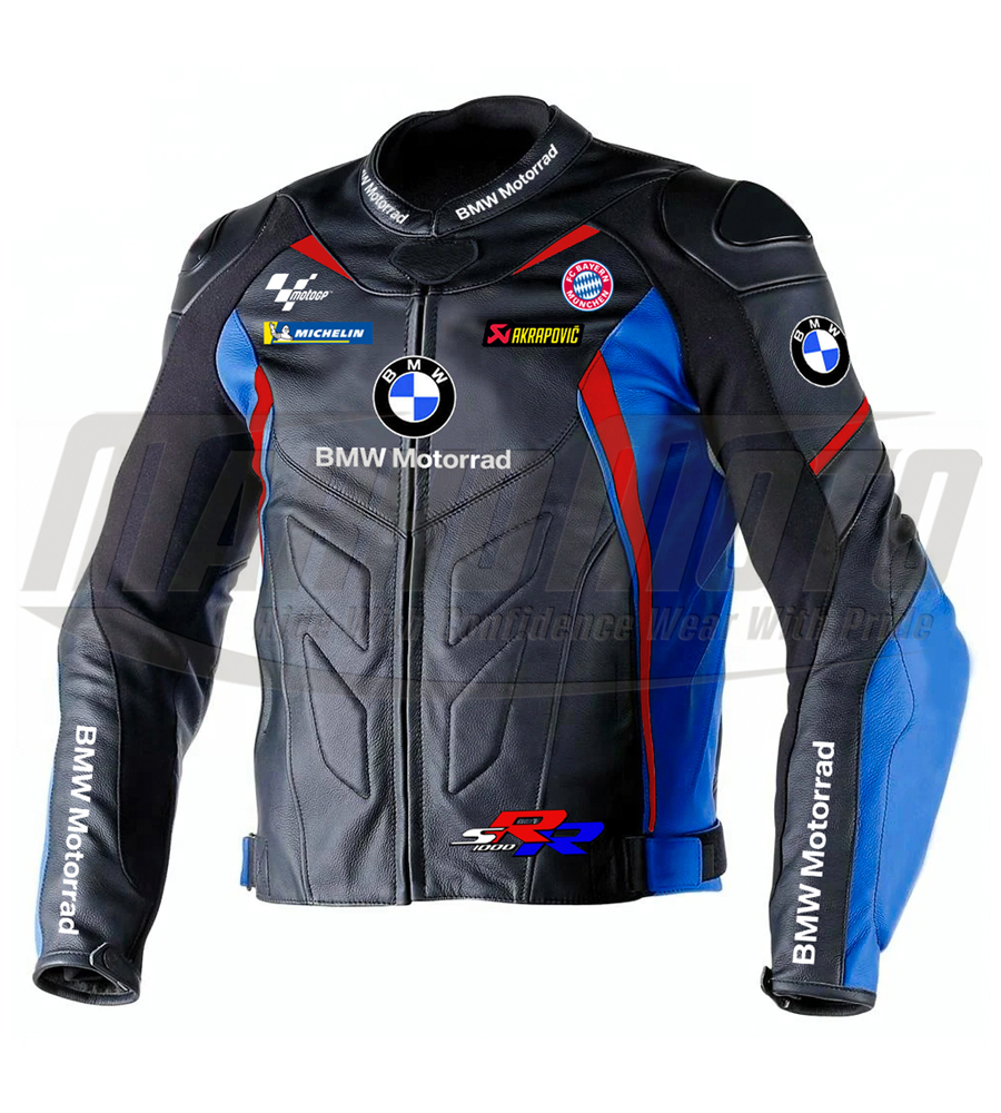 BMW M1000XR Motorrad Motorbike Black Racing Leather Jacket