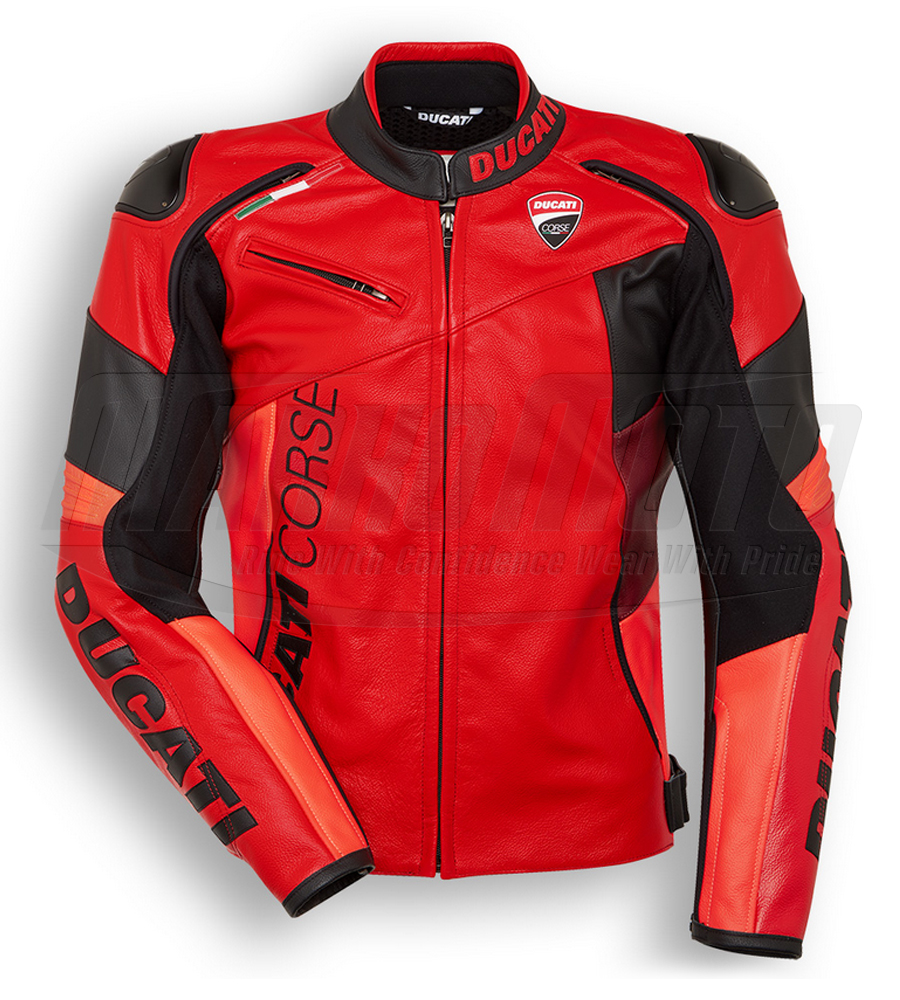 Ducati Corse C6 in Red/Black  Leather Racing Jacket