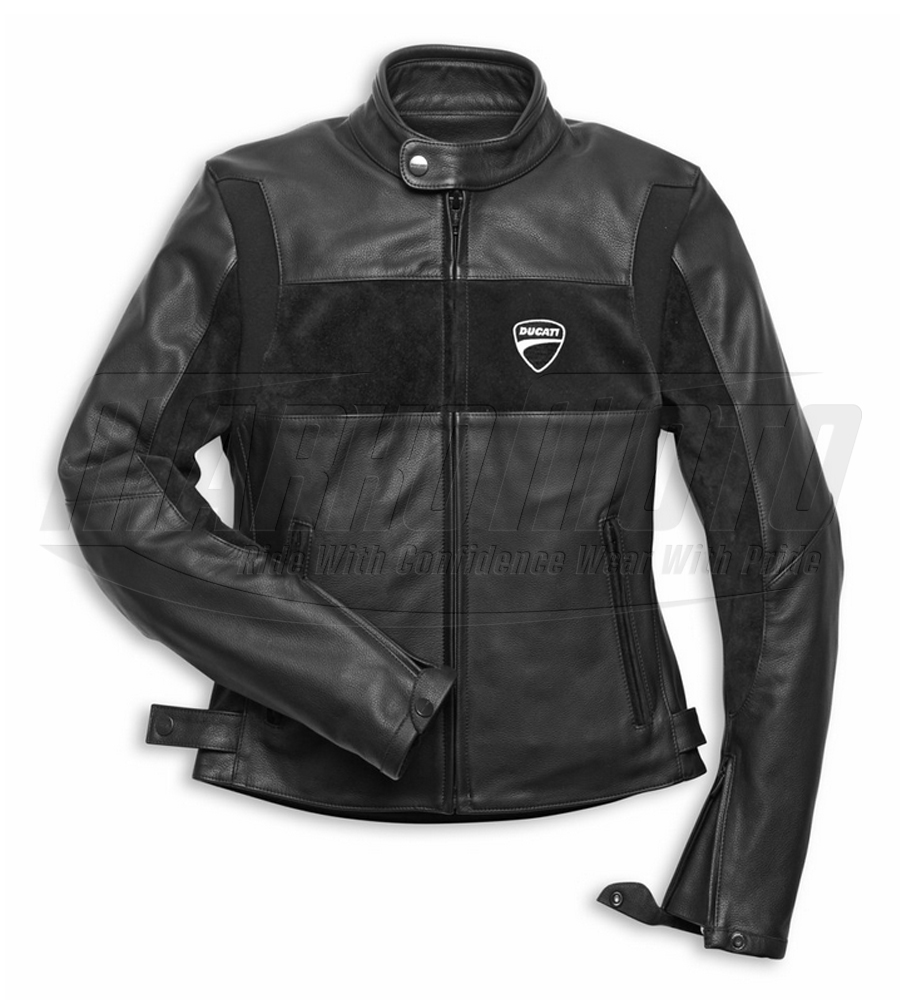 Ducati Company 14 Motorcycle Black Leather Racing Jacket