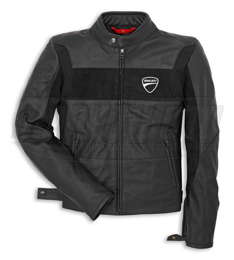 Ducati Company 14 Motorcycle Black Leather Racing Jacket