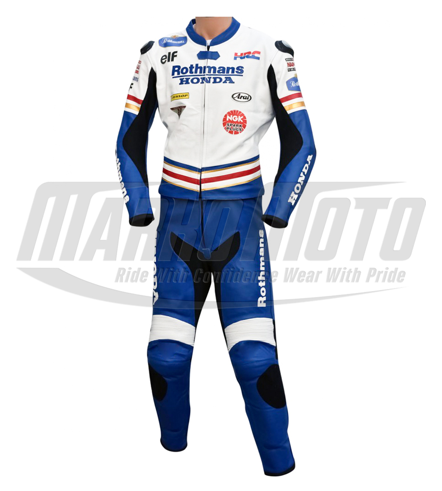 Honda Rothmans Racing Classic Leather Motorcycle Racing Suit