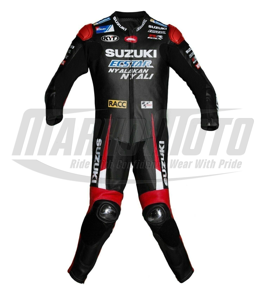 Suzuki Ecstar CE Approved Armour Black Motorcycle Racing Suit