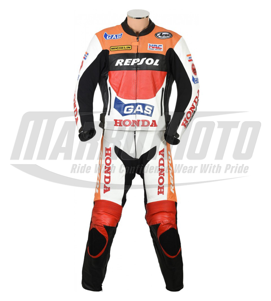 Classic Honda Repsol Gas Leather Motorcycle Racing Suit