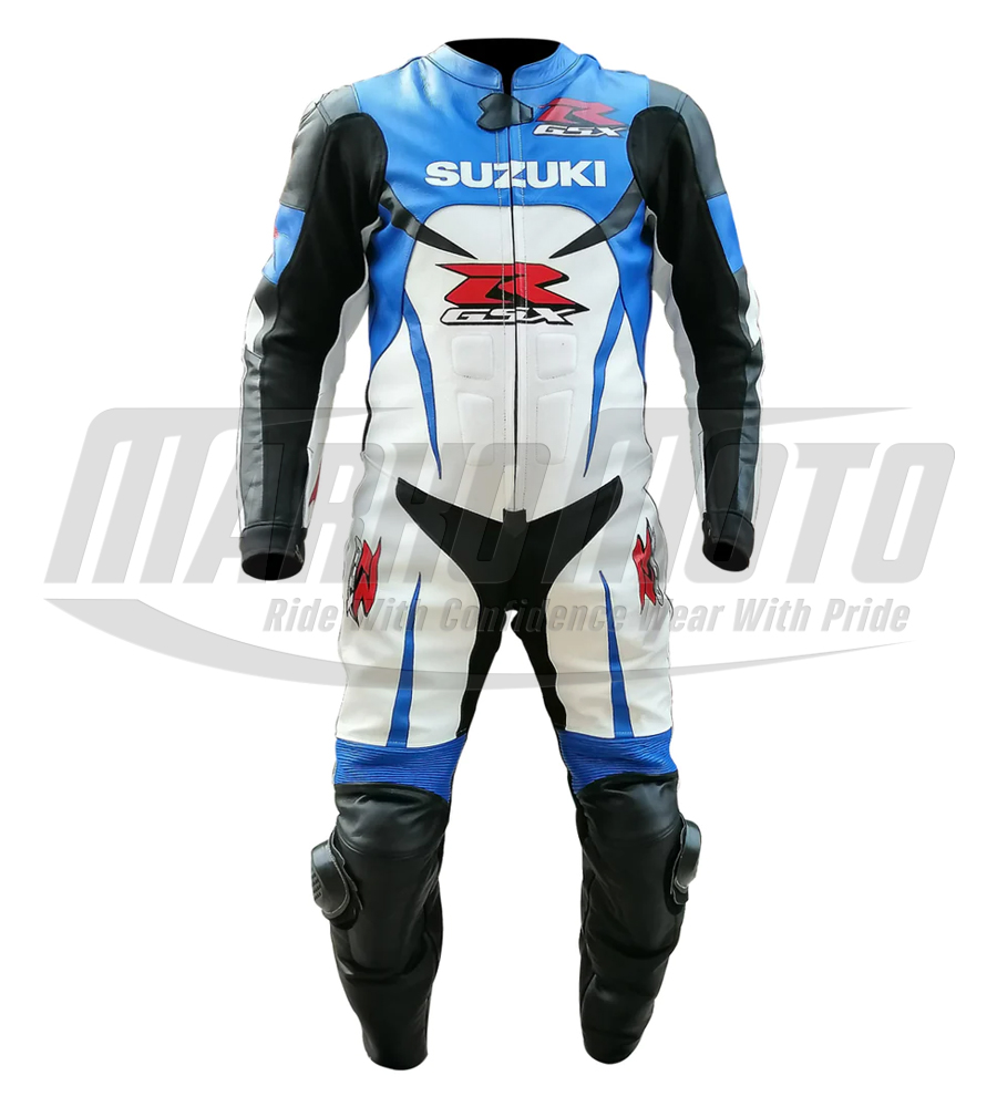 Suzuki R GSX Blue Motorcycle Leather Racing Suit