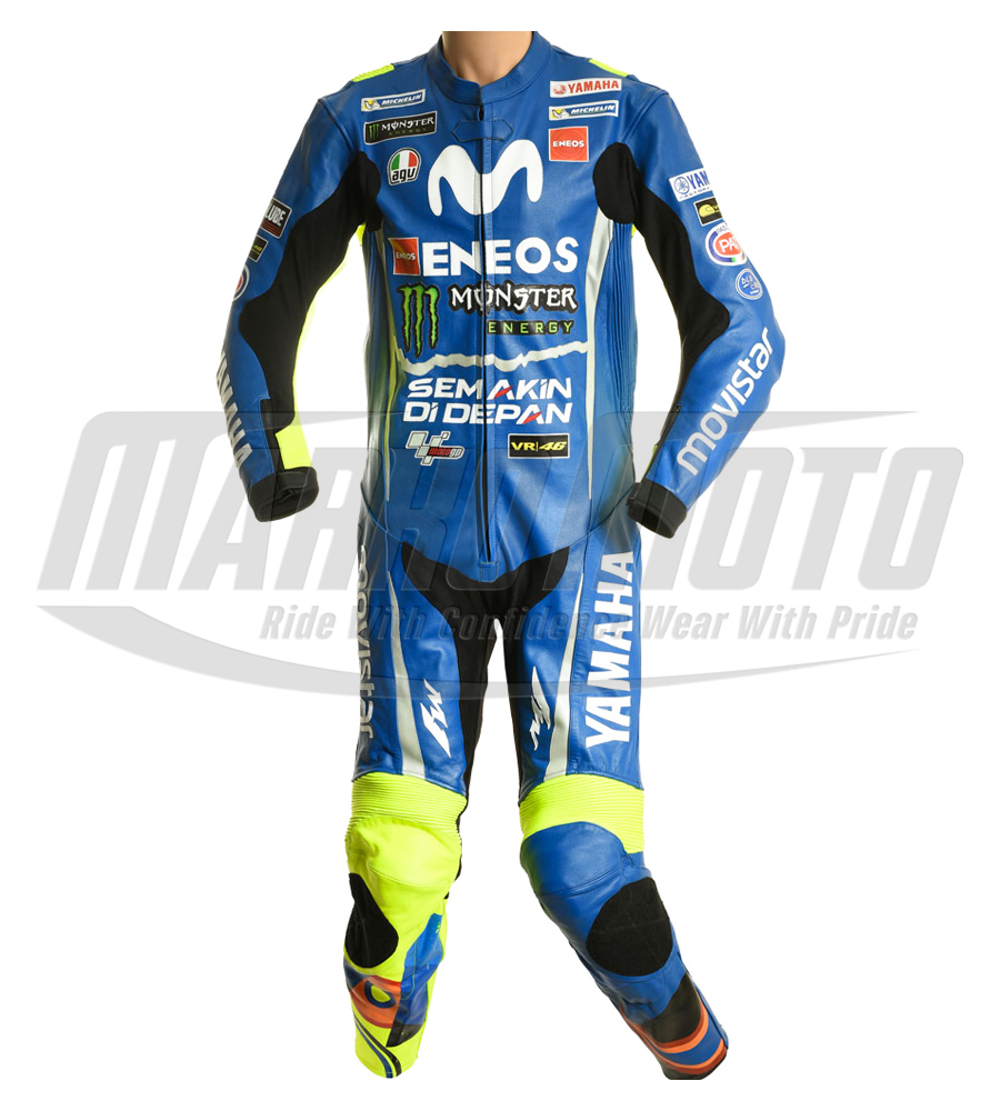 Valentino Rossi Movistar Yamaha Motorcycle Leather Racing Suit