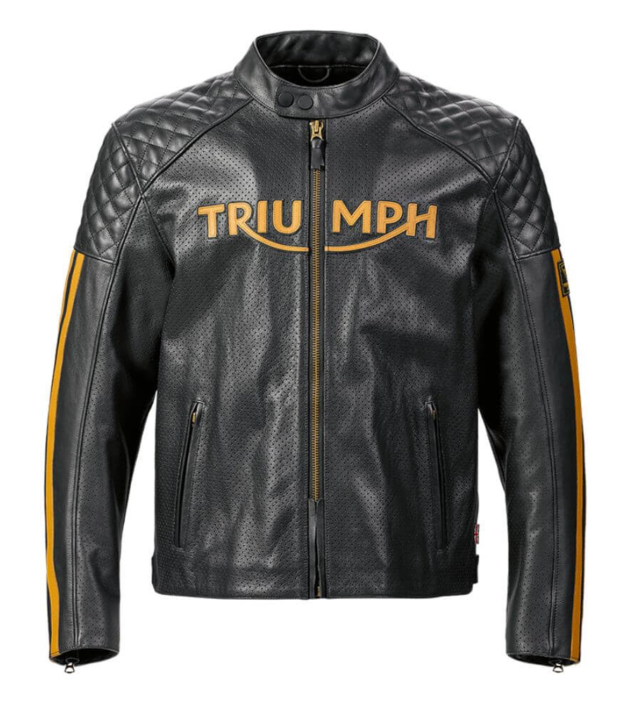 Triumph Braddan Air Racing Motorcycle Leather Jacket