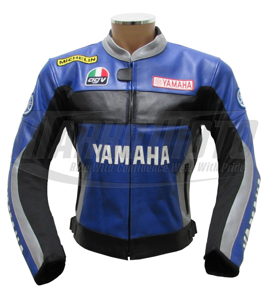 WGP Edition Yamaha R1 Blue Motorcycle Leather Racing Jacket