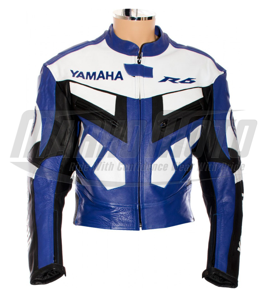 Triumph Daytona Sport Blue Motorcycle Leather Racing Jacket