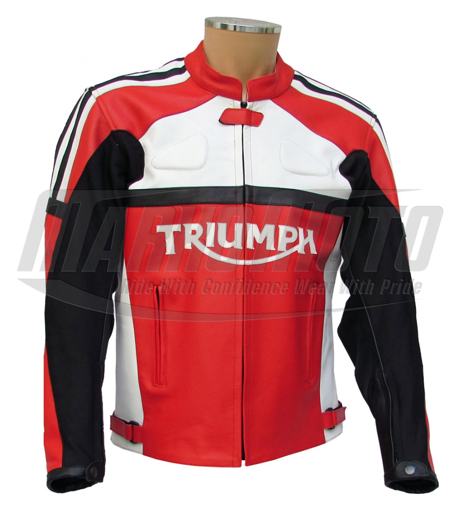 Triumph Daytona Sport Blue Motorcycle Leather Racing Jacket