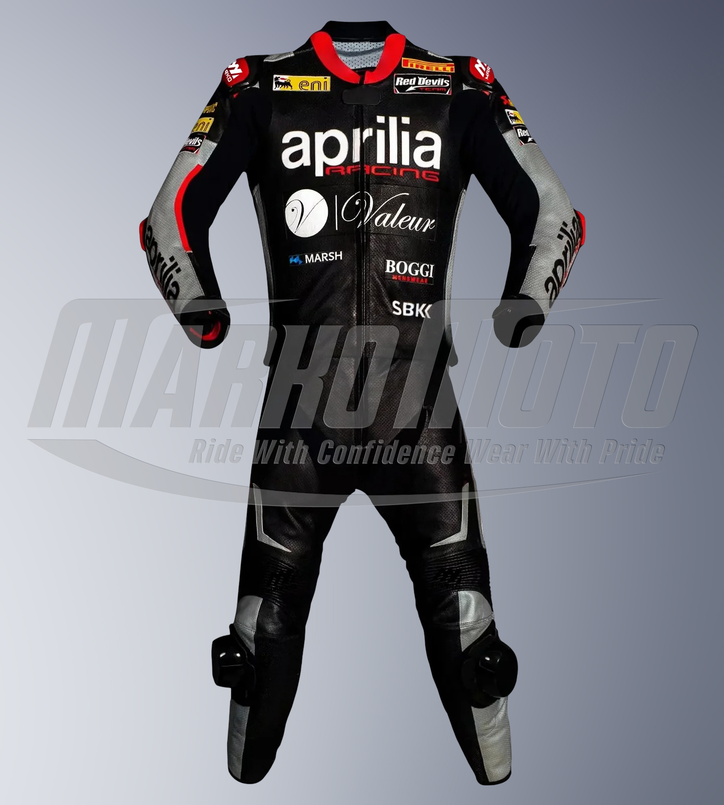 Jordi Torres Aprilia Black Leather Racing Suit