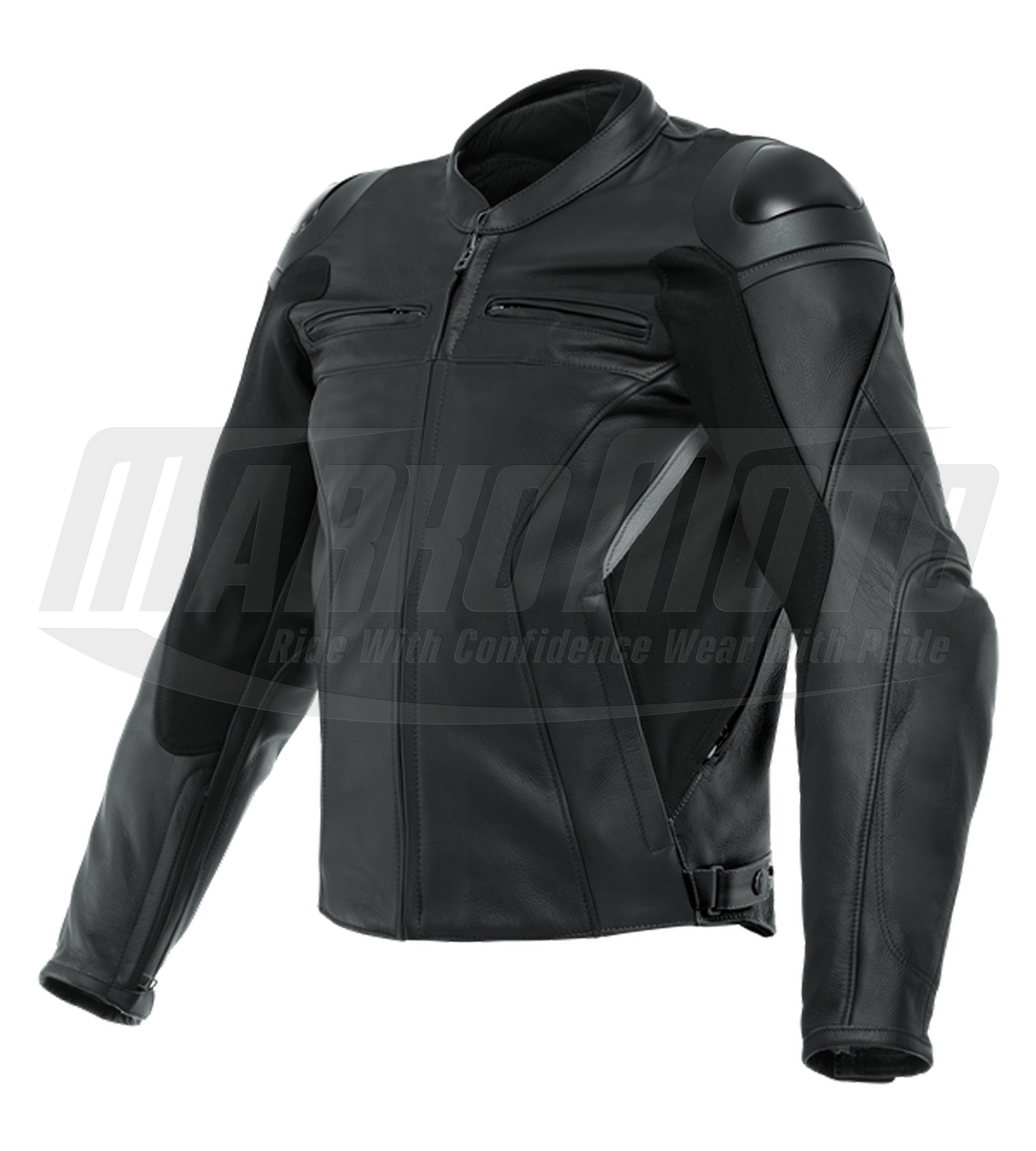 Men's Racing 4 Cowhide Black Leather Motorcycle Racing Jacket