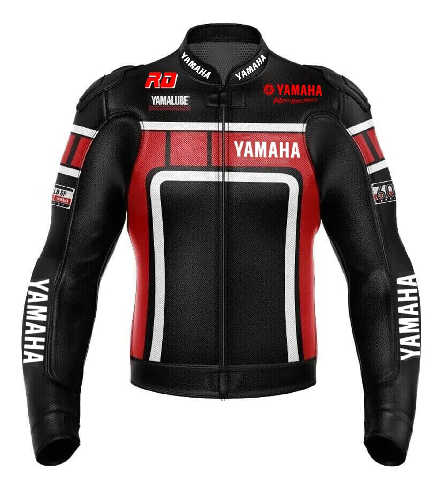 Yamaha RD Black Motorcycle Racing Leather Jacket