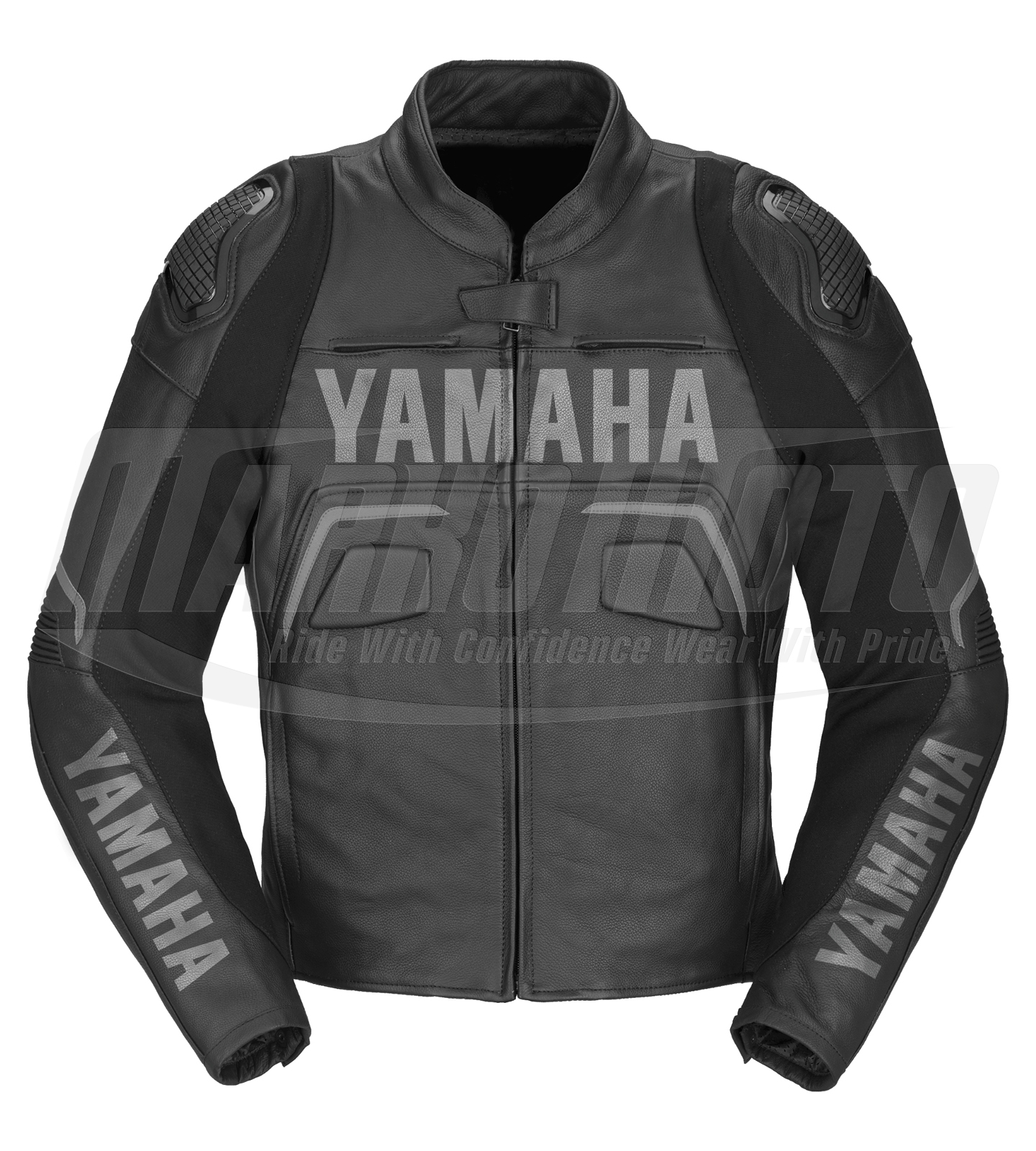 Yamaha Pro Speed Leather Racing Black Motorcycle Jacket